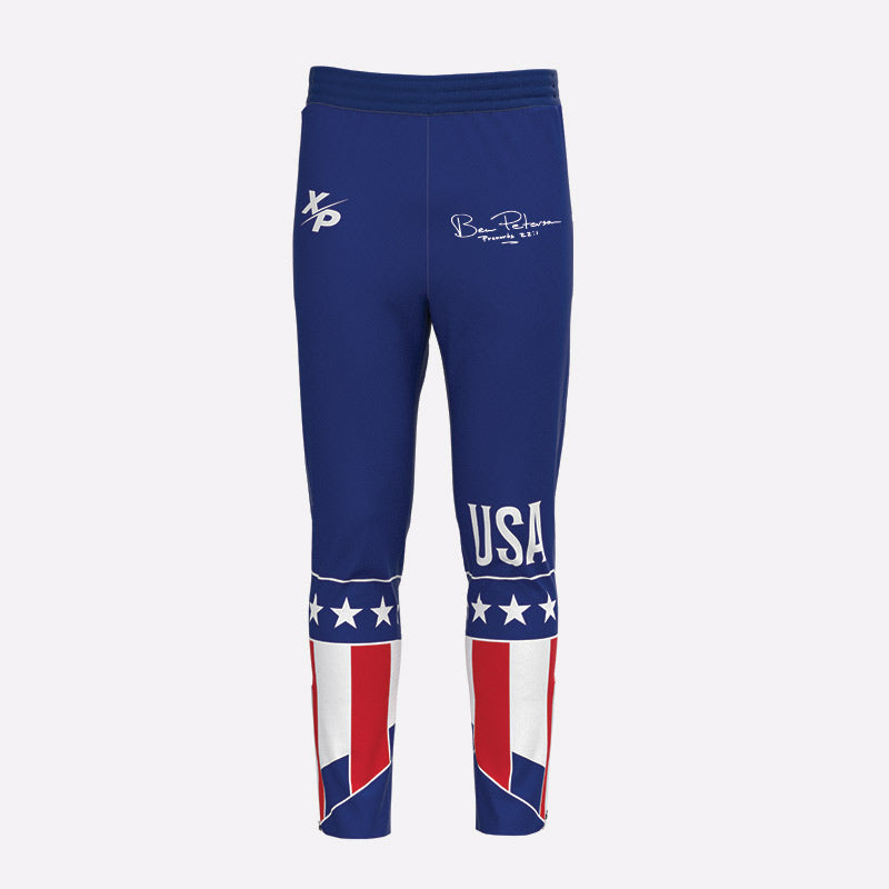 Ben Peterson Olympic Gold Medal 72' Fully Sublimated Sweatpants w- Pockets & Side Zippers Xtreme Pro Apparel