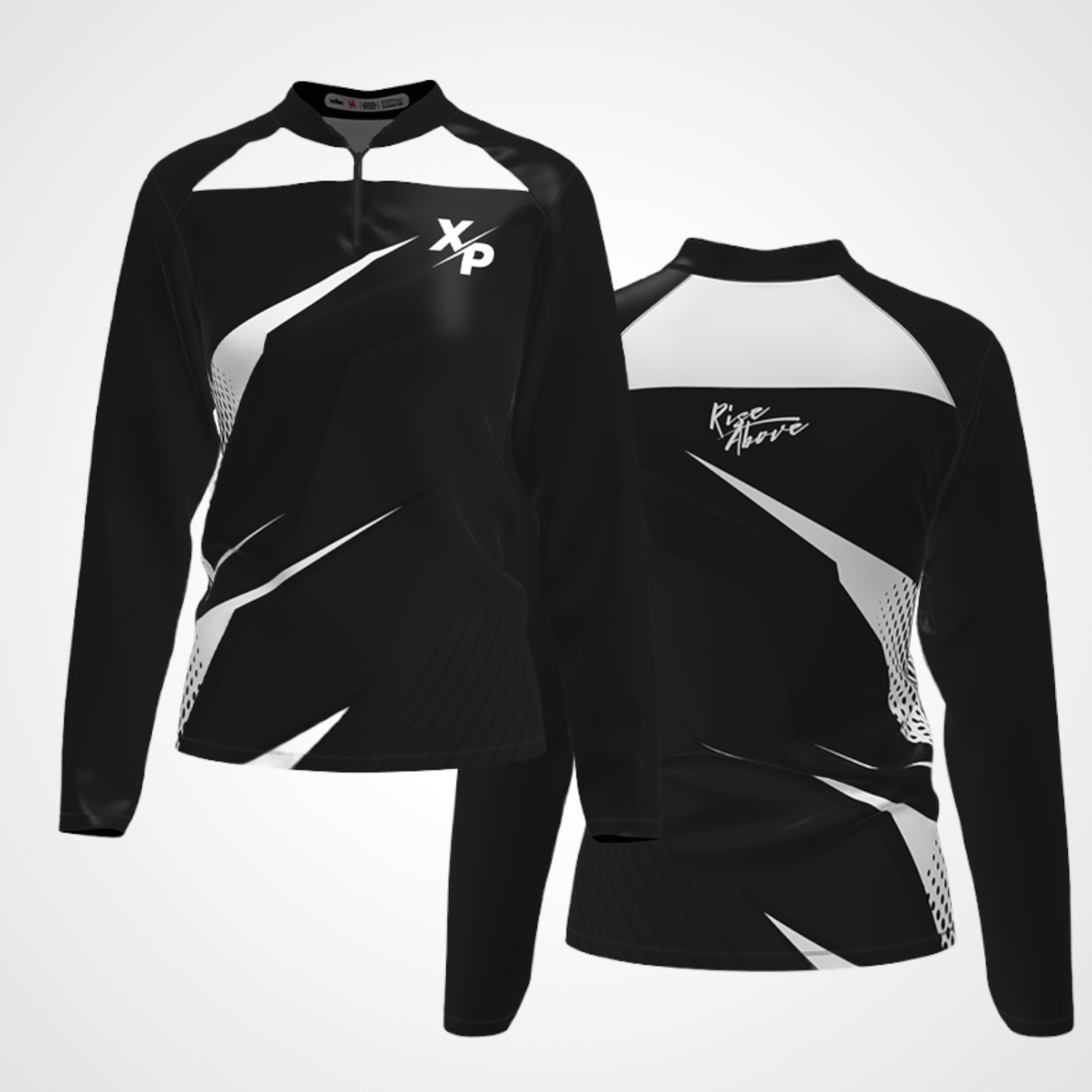 Rise Above Quarter Zip Jacket in Black- White Xtreme Pro Apparel