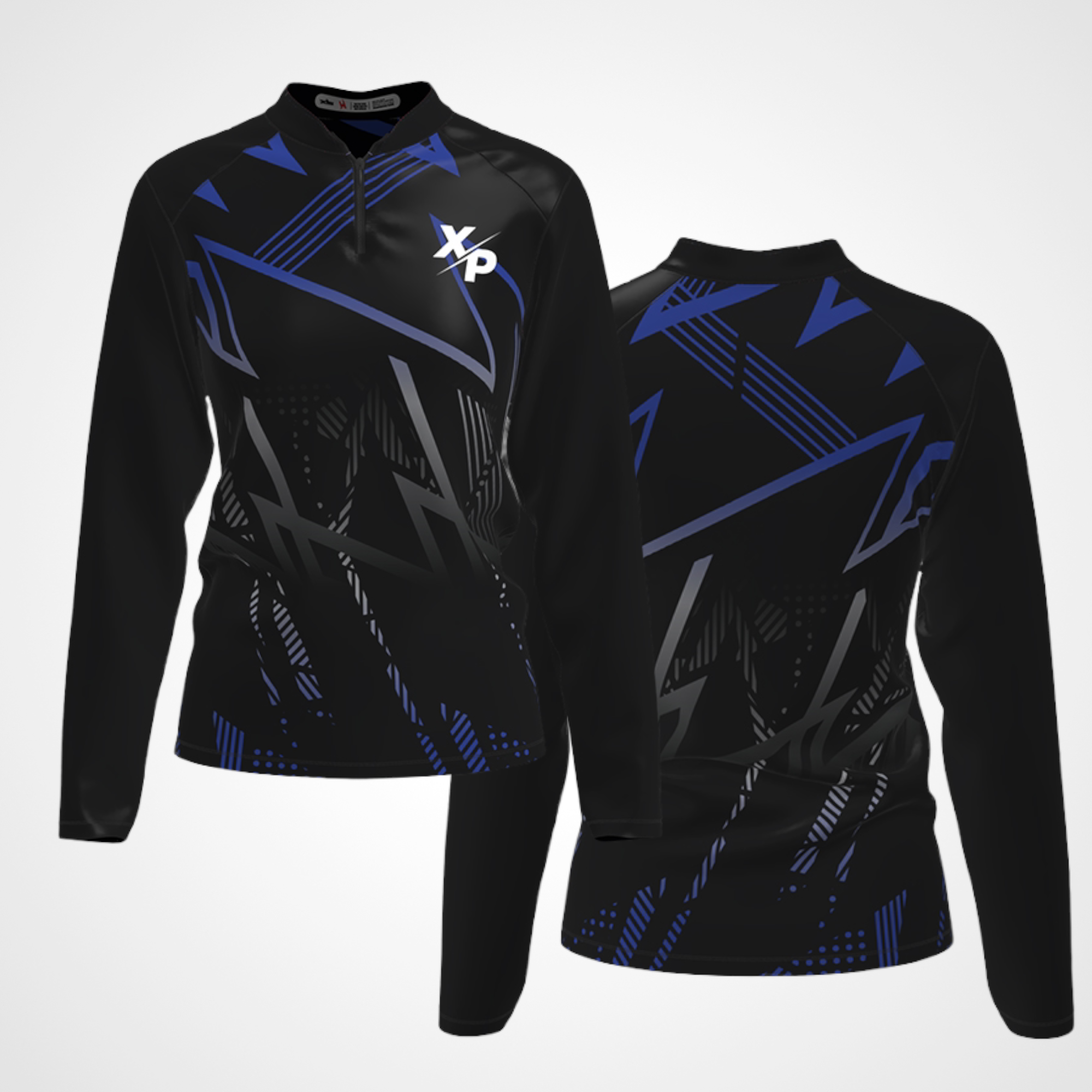 XP Quarter Zip Jacket in Blue- Black Xtreme Pro Apparel