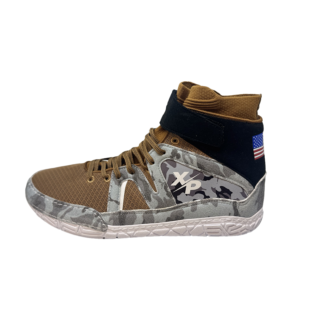 Camo Combat Wrestling Shoe's Air Mesh | Easy Velcro Lace Cover | Foam Sock Liner