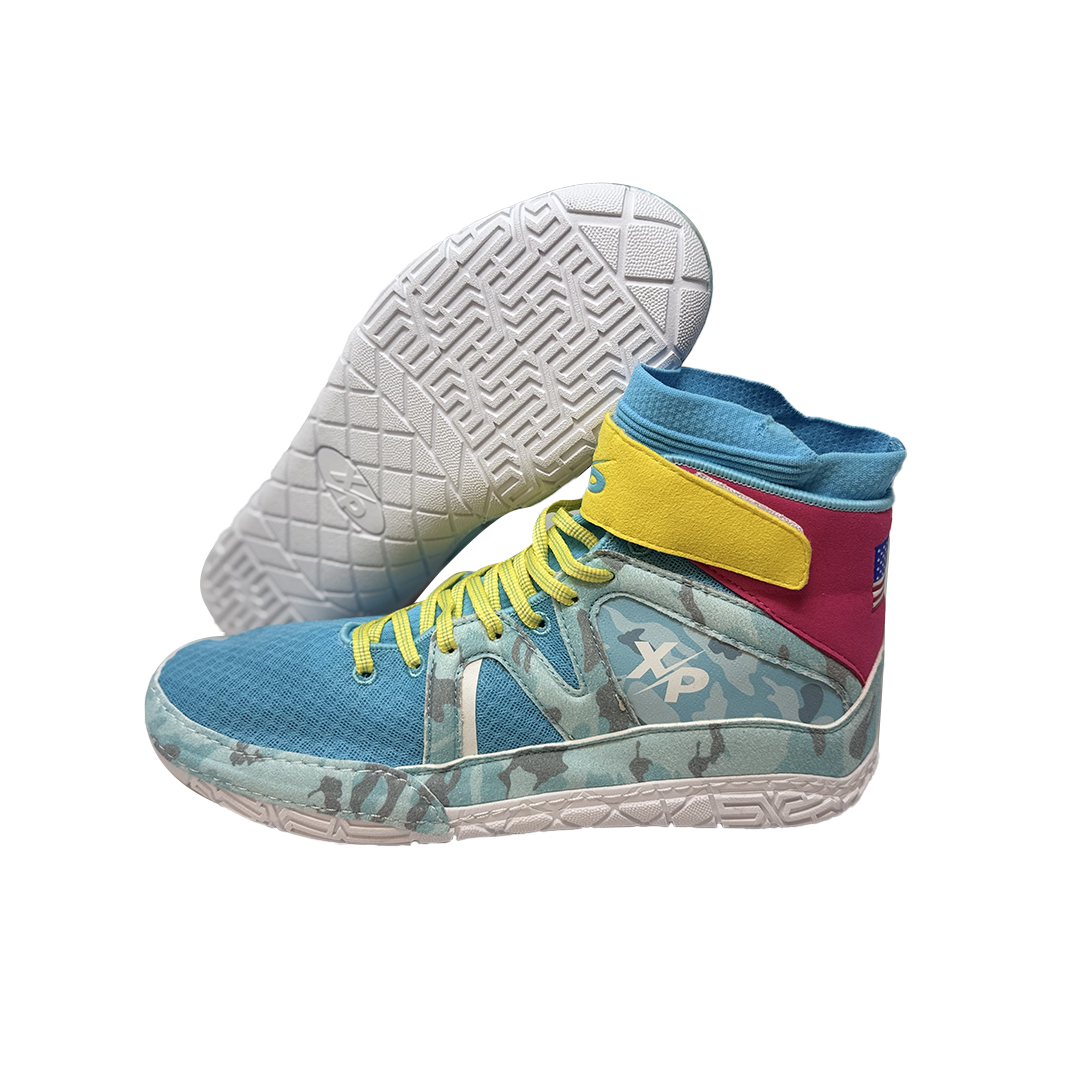 Combat Speeds – Vintage Camo Revival Wrestling Shoe's Air Mesh | Easy Velcro Lace Cover | Foam Sock Liner