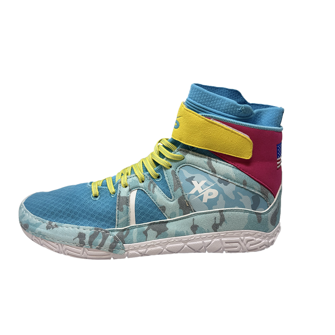 Combat Speeds – Vintage Camo Revival Wrestling Shoe's Air Mesh | Easy Velcro Lace Cover | Foam Sock Liner