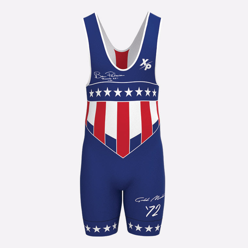 Ben Peterson Olympic Gold Medal 72' Wrestling Singlet Xtreme Pro Apparel