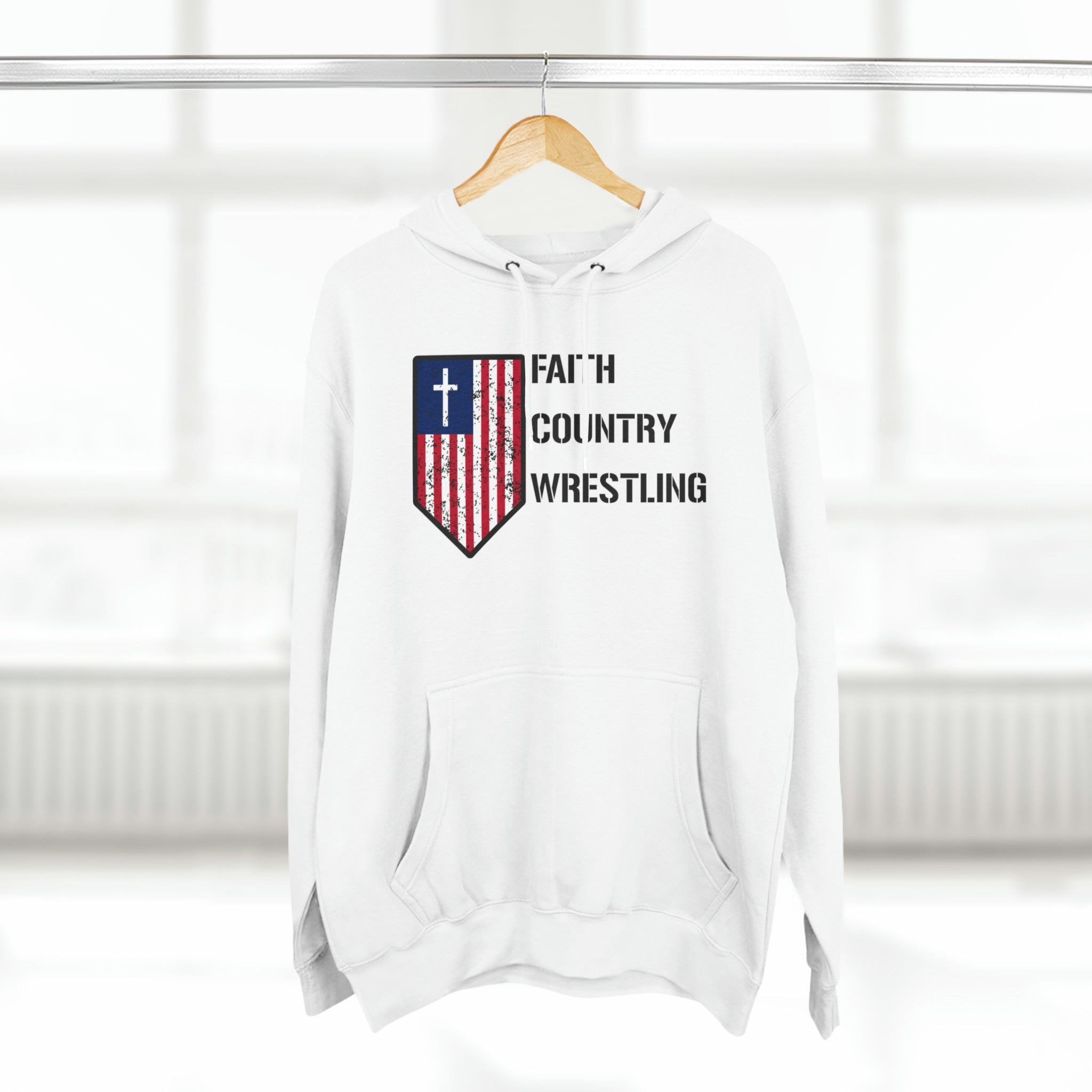 Faith, Country, Wrestling Unisex Premium Pullover Hoodie