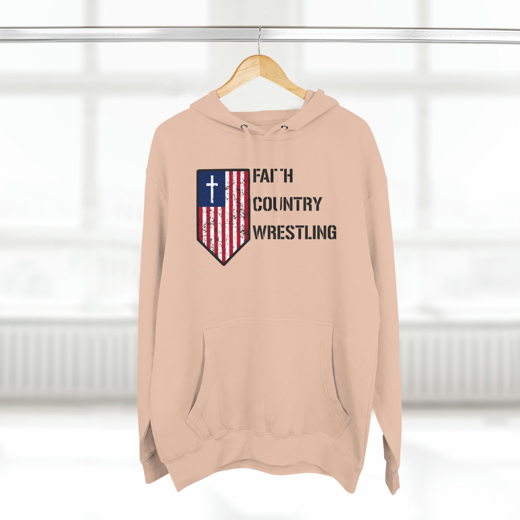 Faith, Country, Wrestling Unisex Premium Pullover Hoodie