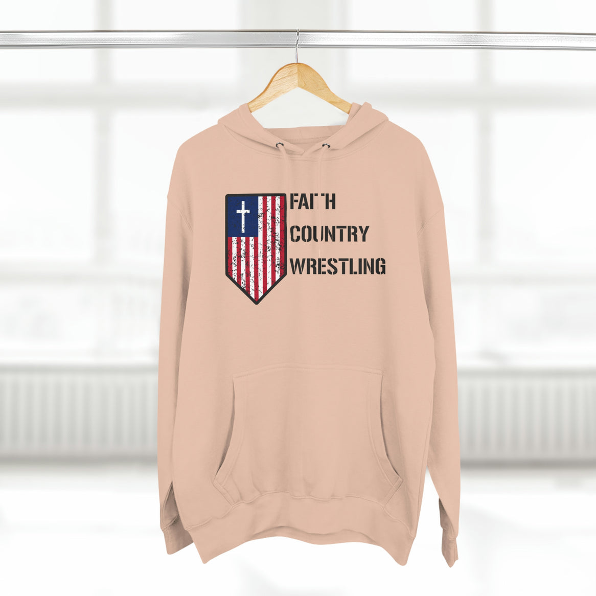 Faith, Country, Wrestling Unisex Premium Pullover Hoodie