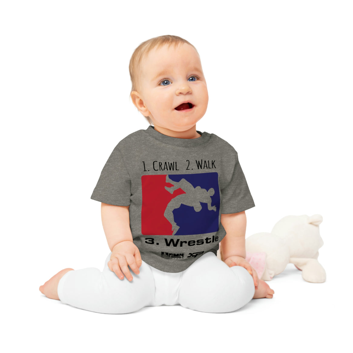 Crawl, Walk, Wrestle Baby T-Shirt by XPA Gear