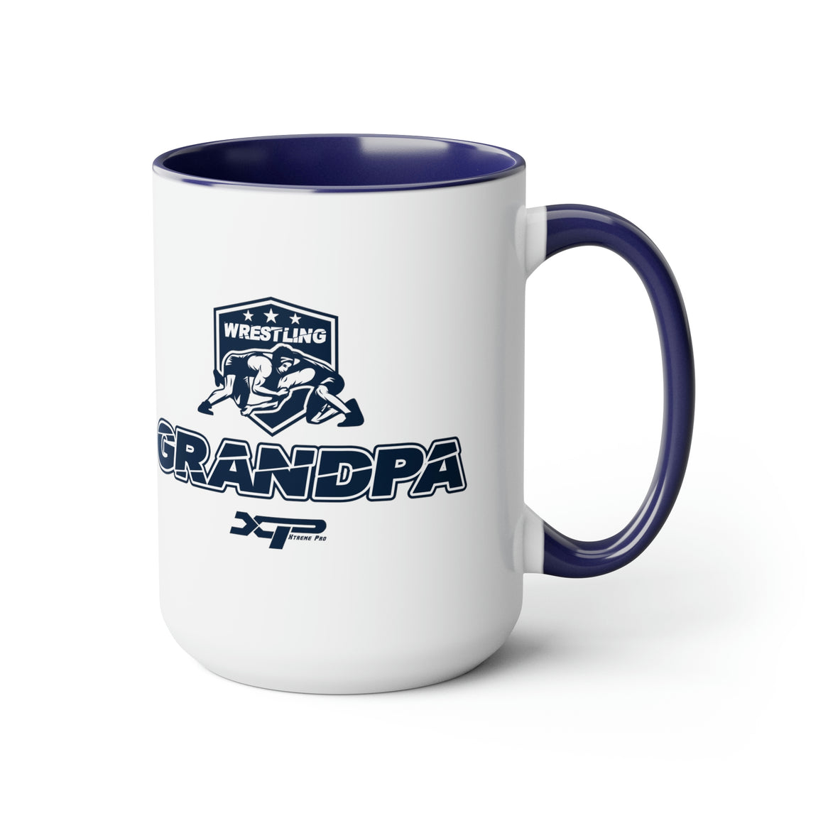 Wrestling Grandpa Two-Tone Coffee Mugs, 15oz