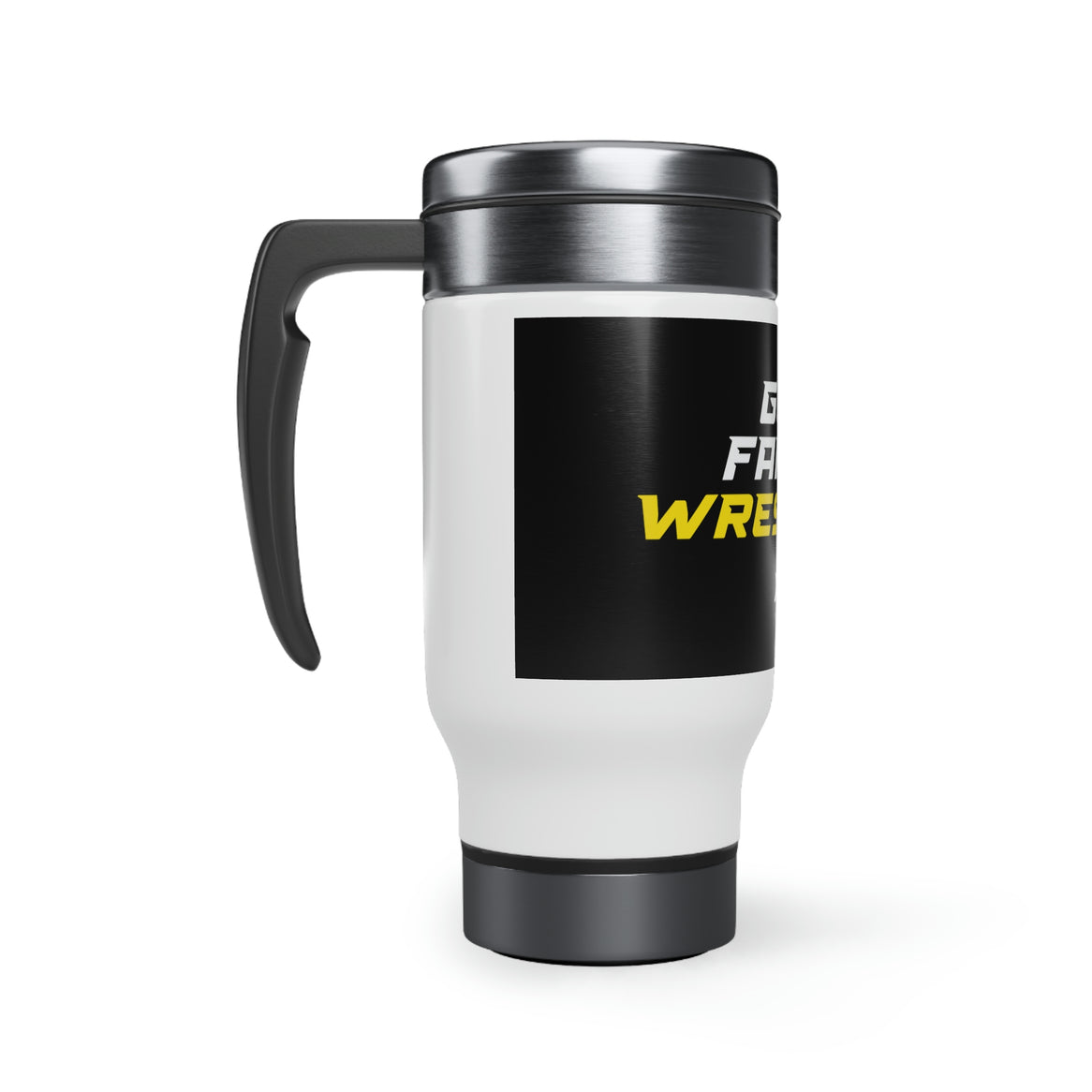 God, Family, Wrestling Stainless Steel Travel Mug with Handle, 14oz by XPA Gear