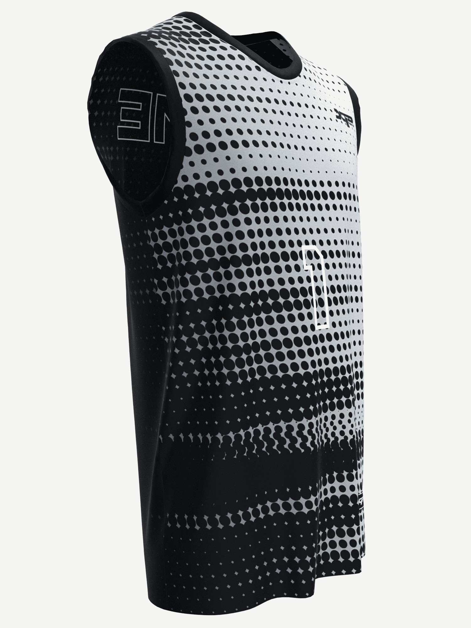 Halftone Speed Jersey in black and white Xtreme Pro Apparel