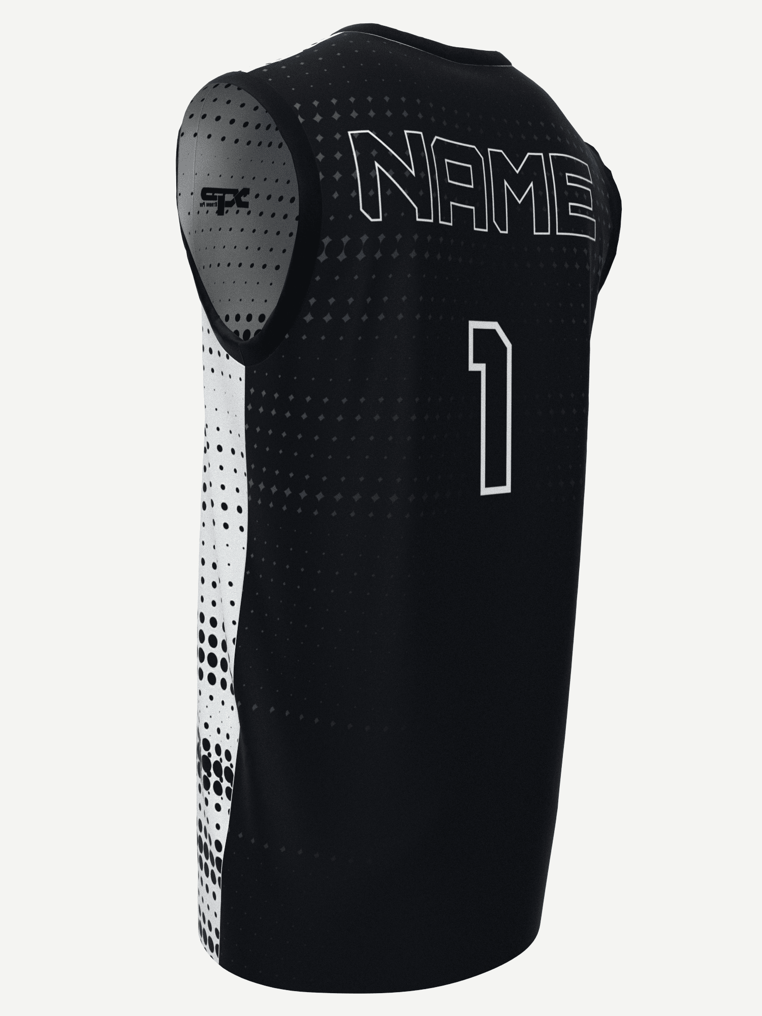 Halftone Speed Jersey in black and white Xtreme Pro Apparel