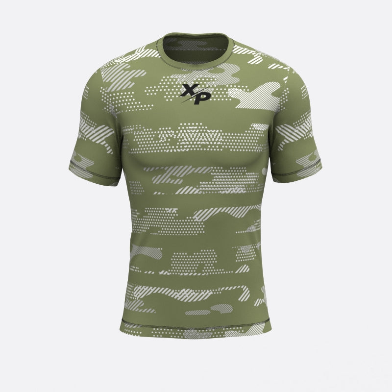 Geo Cam Compression Tee In Green Xtreme Pro Apparel