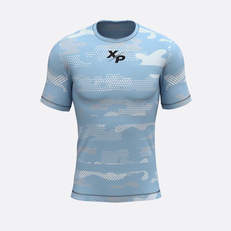 Geo Cam Compression Tee In Powder Blue Xtreme Pro Apparel