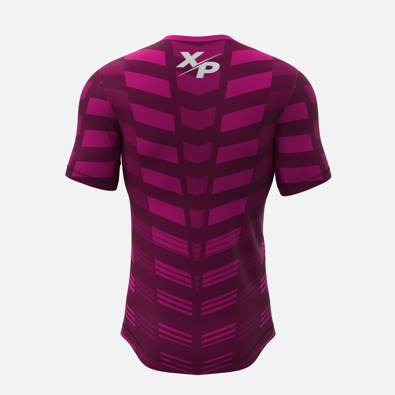 Machine Fully Sublimated Compression Tee in Pink Xtreme Pro Apparel