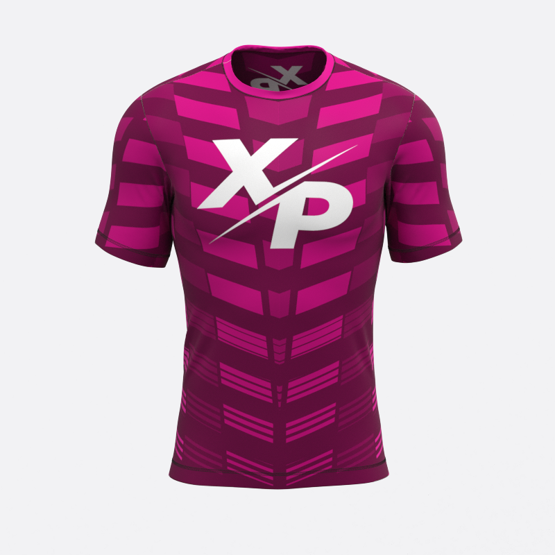 Machine Fully Sublimated Compression Tee in Pink Xtreme Pro Apparel