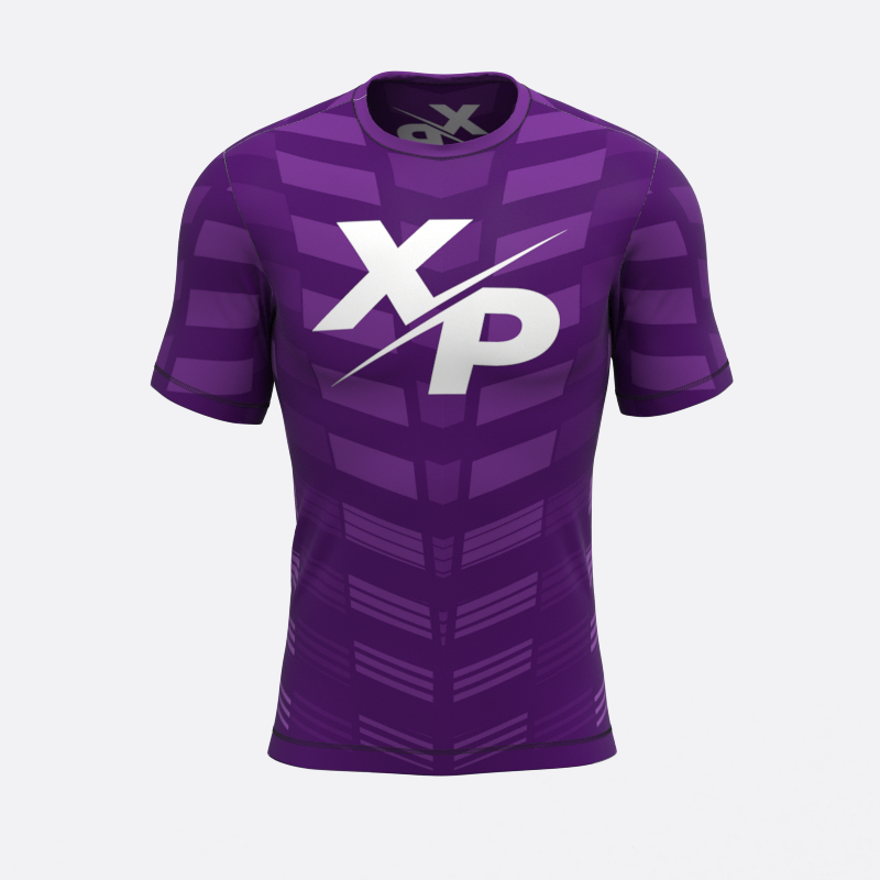 Machine Fully Sublimated Compression Tee in Purple Xtreme Pro Apparel