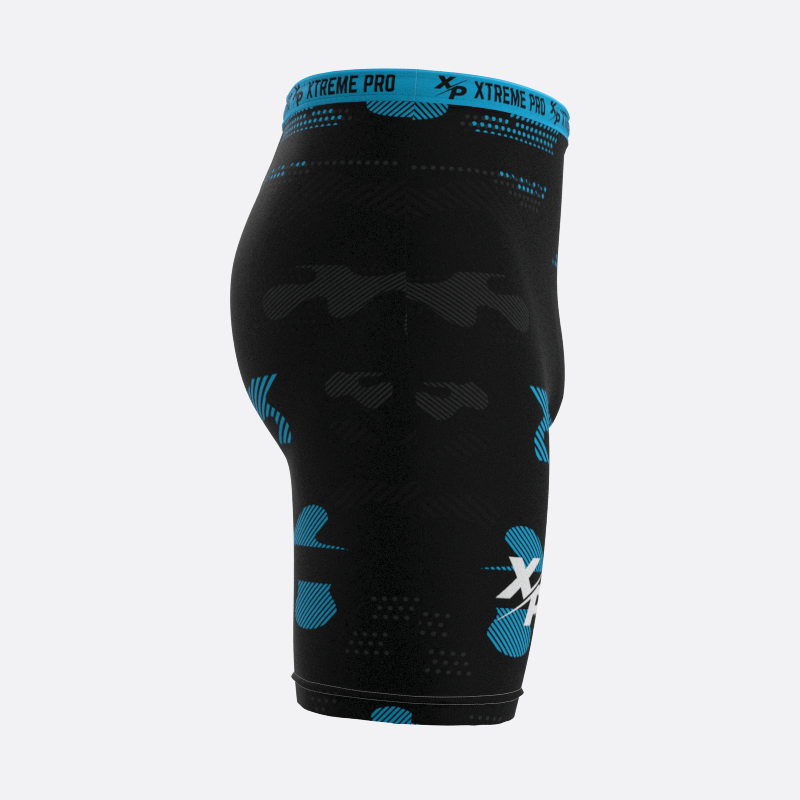 Midnight Camo Compression Shorts in Columbia Blue Xtreme Pro Apparel