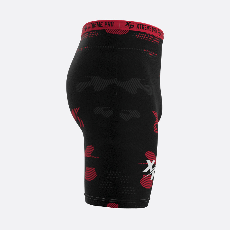 Midnight Camo Compression Shorts in Red Xtreme Pro Apparel