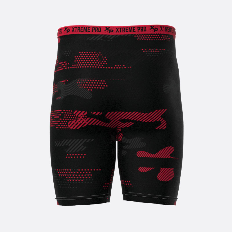 Midnight Camo Compression Shorts in Red Xtreme Pro Apparel