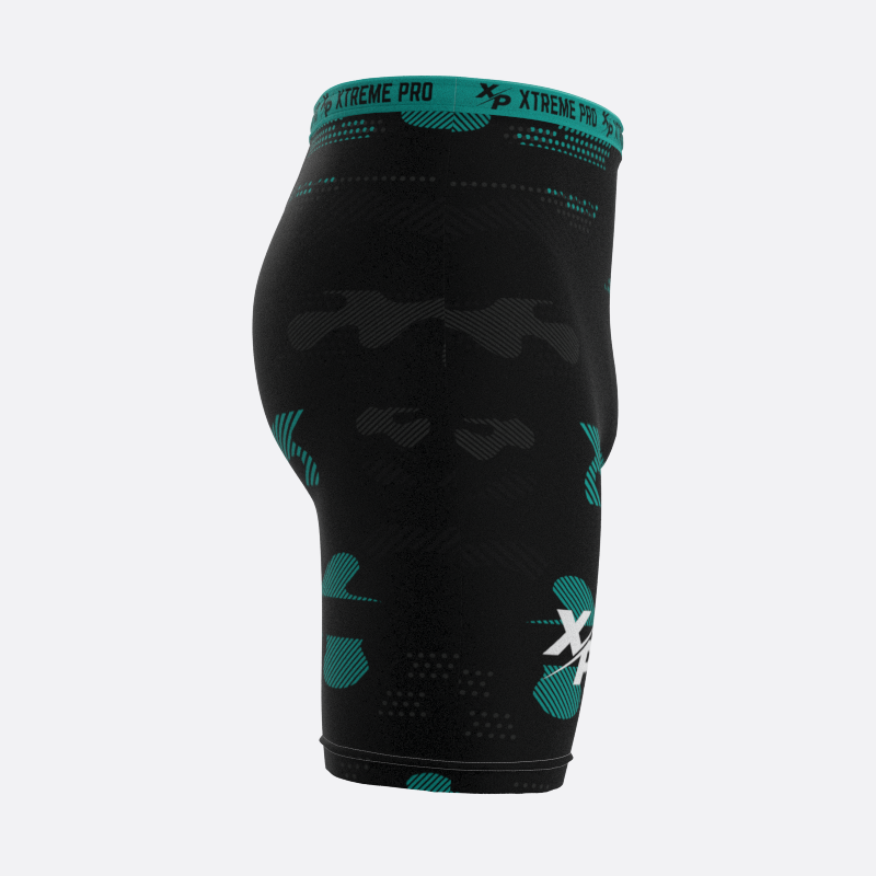 Midnight Camo Compression Shorts in Teal Xtreme Pro Apparel