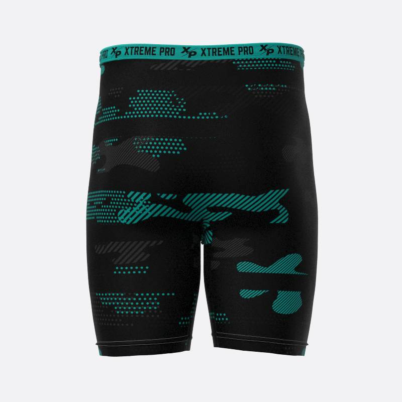 Midnight Camo Compression Shorts in Teal Xtreme Pro Apparel