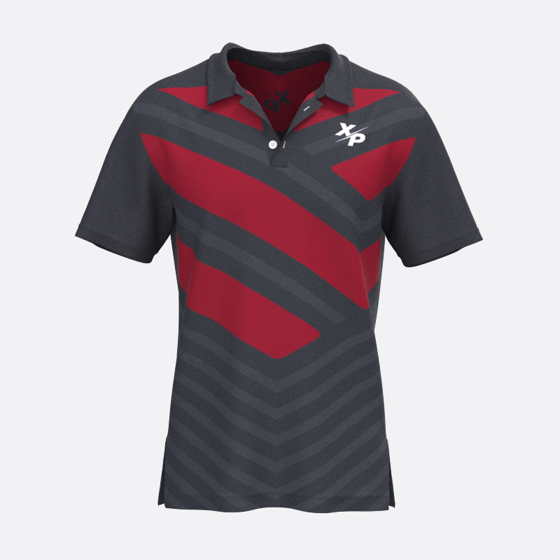 Long Shot Fully Sublimated Polo in Red Xtreme Pro Apparel