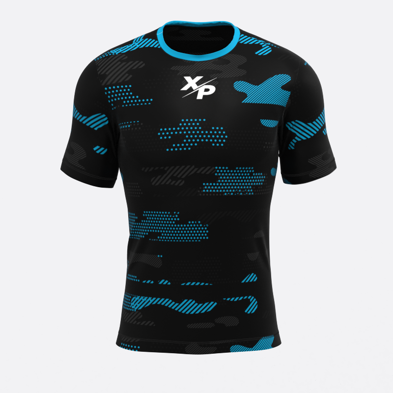 Neon Midnight Camo Compression Tee In Blue Xtreme Pro Apparel