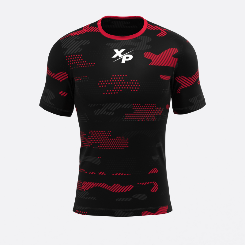 Neon Midnight Camo Compression Tee In Red Xtreme Pro Apparel