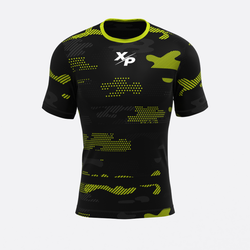 Neon Midnight Camo Compression Tee In Yellow Xtreme Pro Apparel