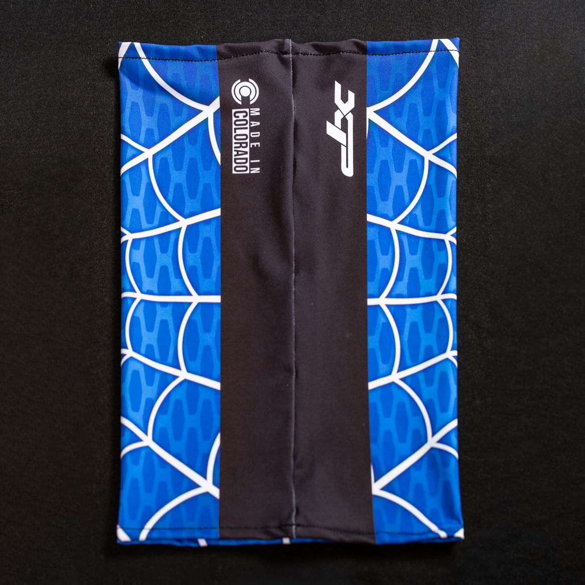 Sublimated Antimicrobial Neck Gaiter in Spiderweb Blue Xtreme Pro Apparel