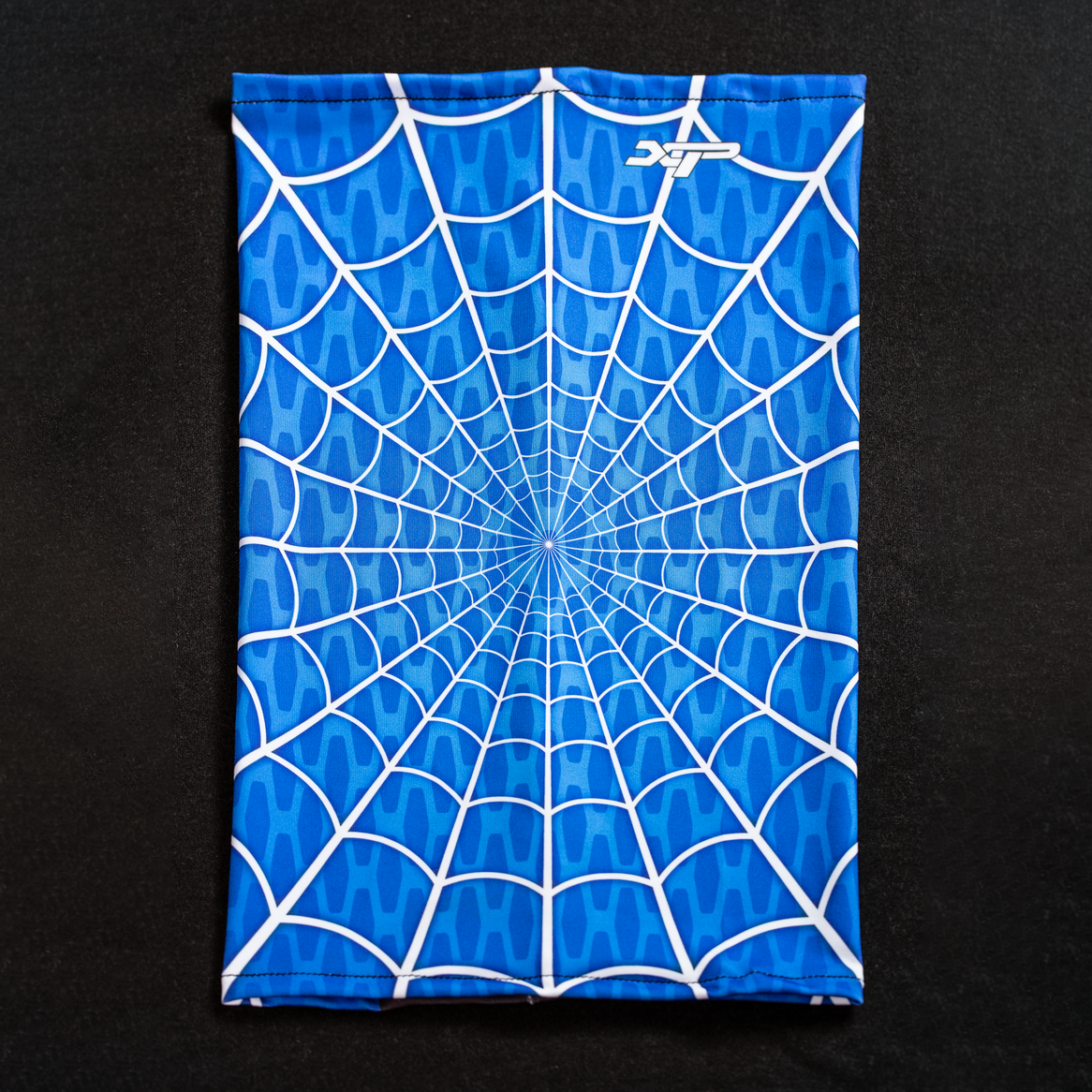 Sublimated Antimicrobial Neck Gaiter in Spiderweb Blue Xtreme Pro Apparel