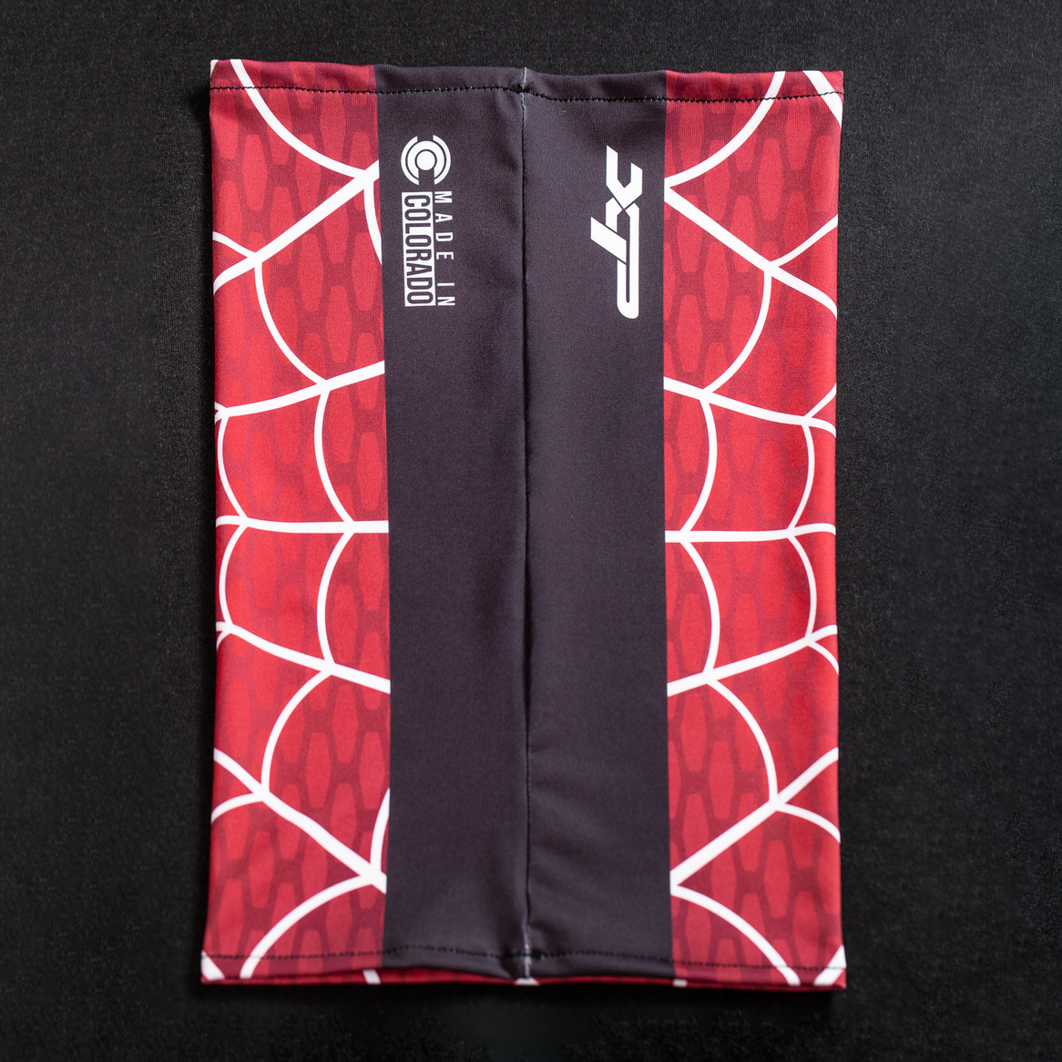 Sublimated Antimicrobial Neck Gaiter in Spiderweb Red Xtreme Pro Apparel