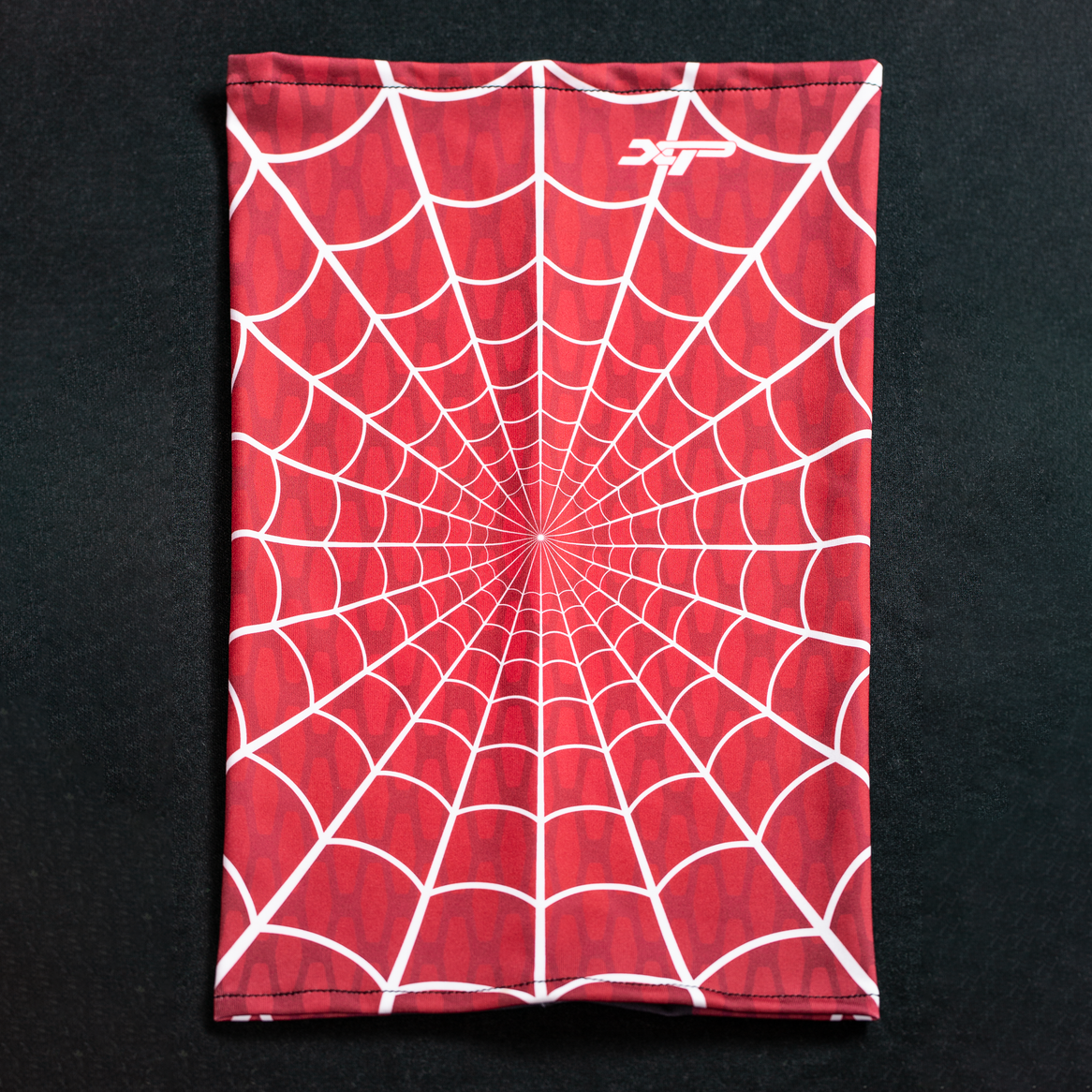 Sublimated Antimicrobial Neck Gaiter in Spiderweb Red Xtreme Pro Apparel