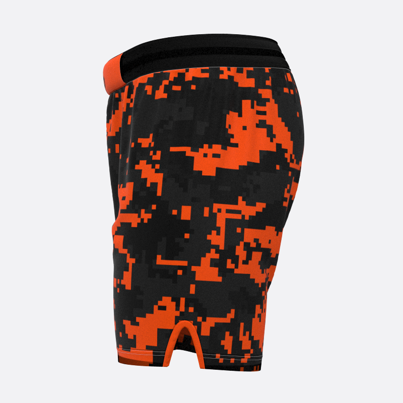 Neon Camo Sport Shorts in Orange Xtreme Pro Apparel