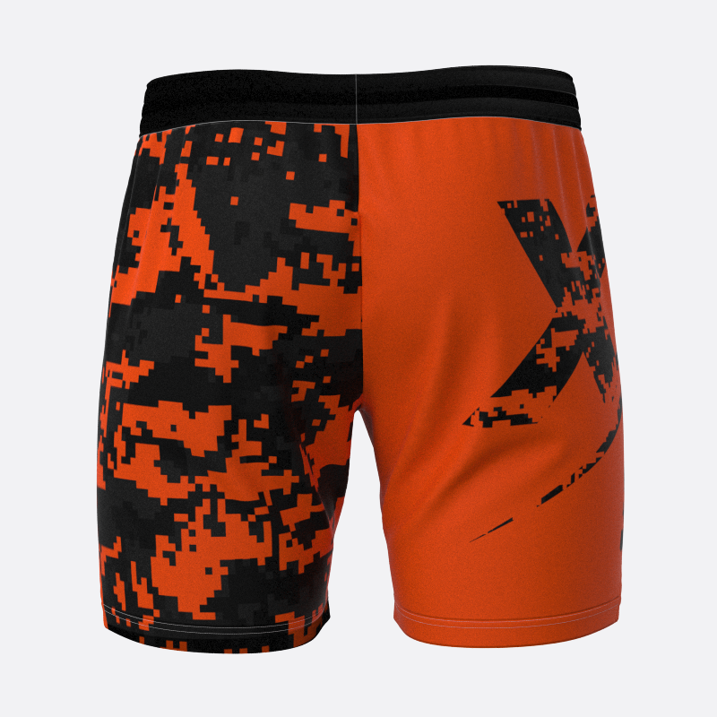 Neon Camo Sport Shorts in Orange Xtreme Pro Apparel