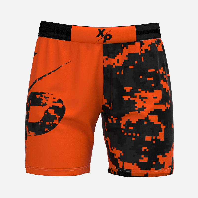 Neon Camo Sport Shorts in Orange Xtreme Pro Apparel