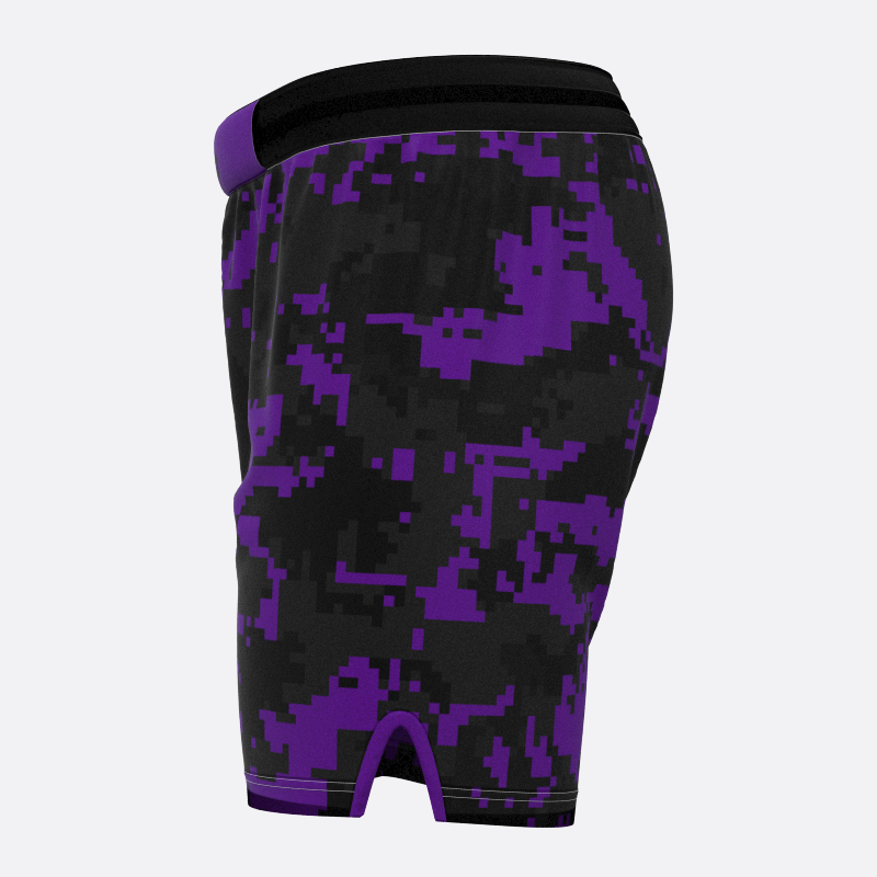 Neon Camo Sport Shorts in Purple Xtreme Pro Apparel