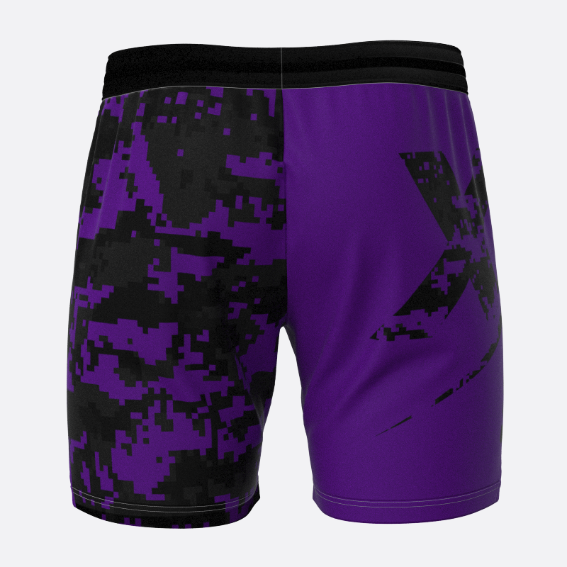 Neon Camo Sport Shorts in Purple Xtreme Pro Apparel