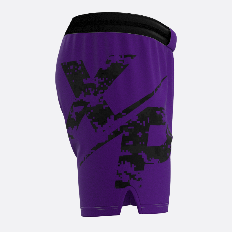 Neon Camo Sport Shorts in Purple Xtreme Pro Apparel