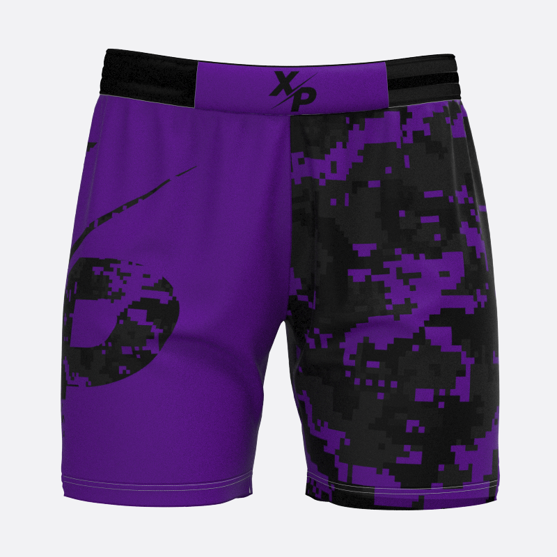 Neon Camo Sport Shorts in Purple Xtreme Pro Apparel