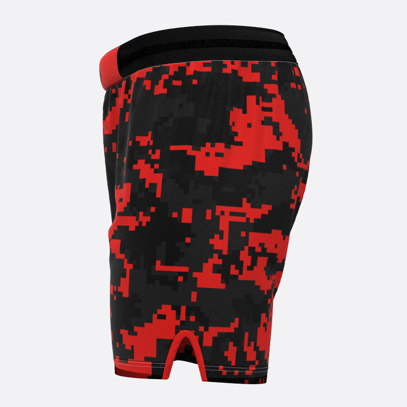 Neon Camo Sport Shorts in Red Xtreme Pro Apparel