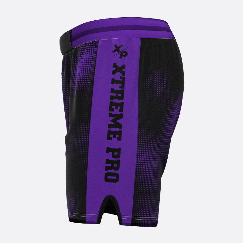 Neon Halftone Sport Shorts in Purple Xtreme Pro Apparel