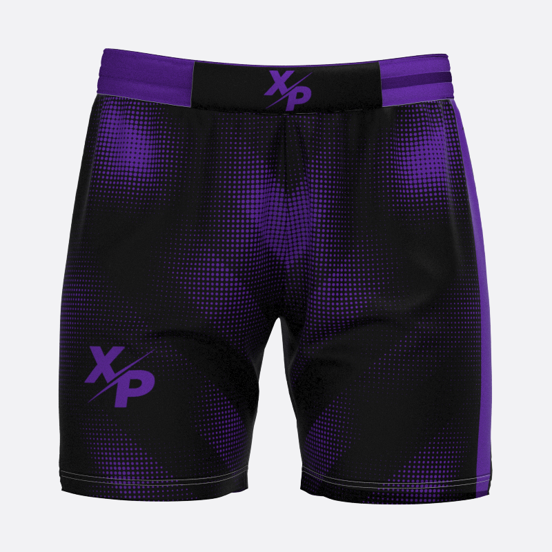 Neon Halftone Sport Shorts in Purple Xtreme Pro Apparel