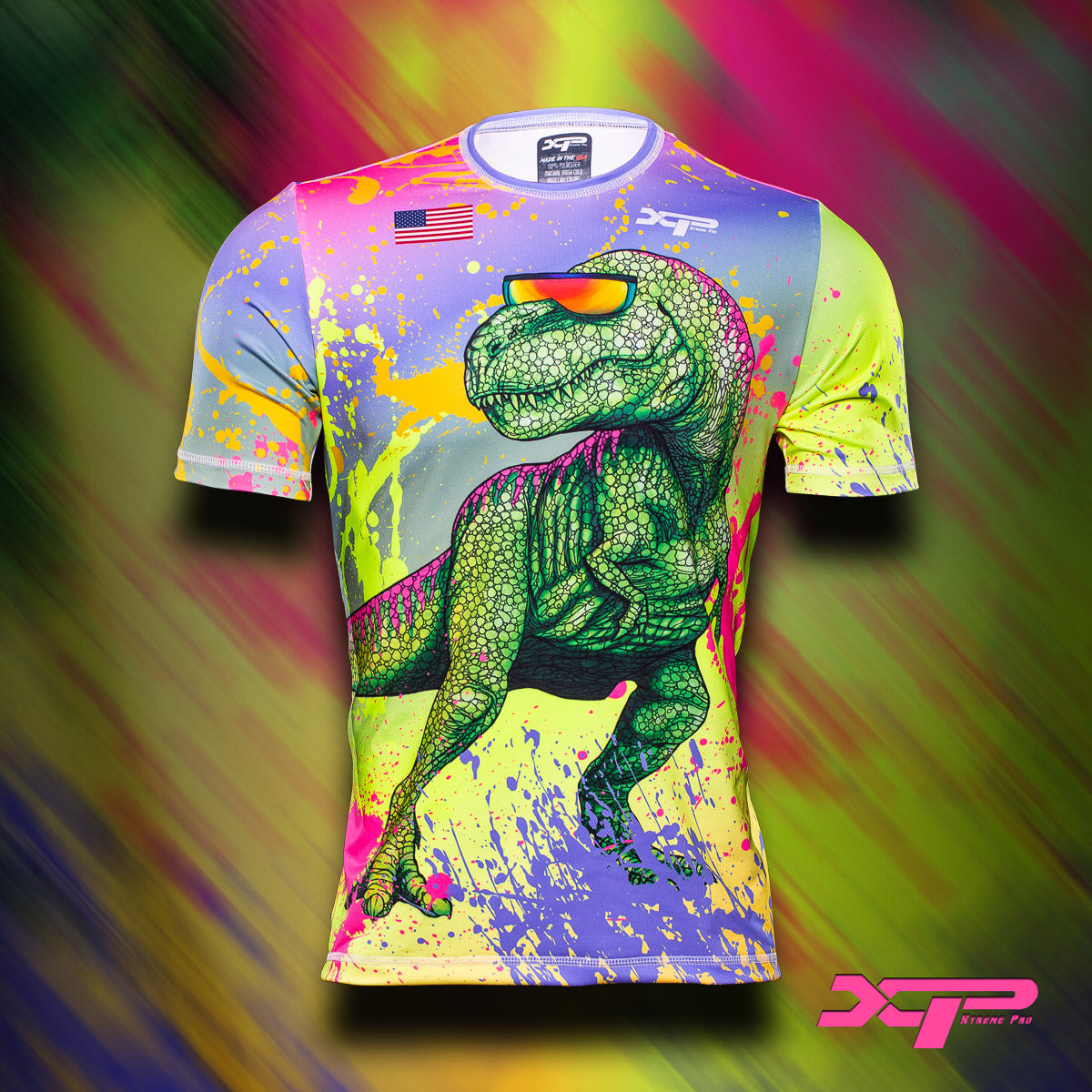 Neon T-Rex Compression Shirt Xtreme Pro Apparel