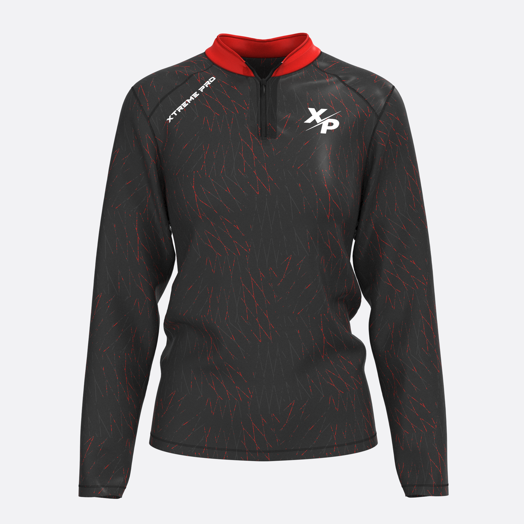 Caged Quarter Zip Jacket in Red Xtreme Pro Apparel