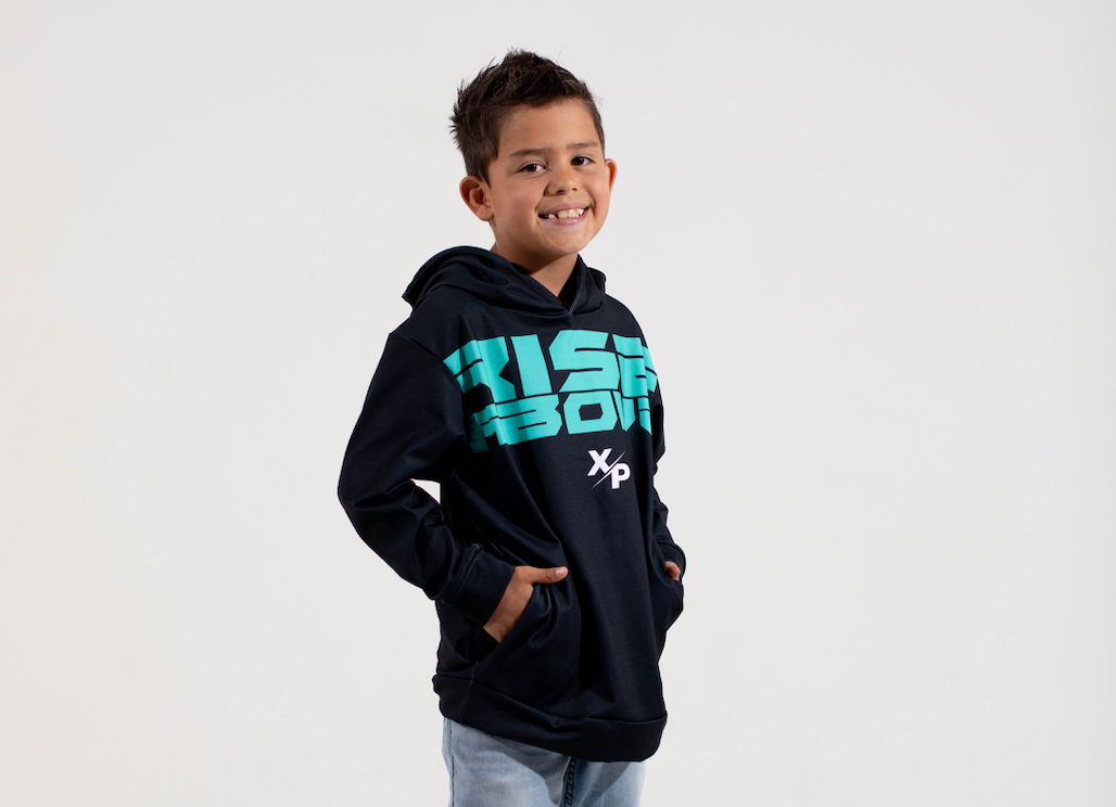 Rise Above Fully Sublimated Hoodie  in Black-Teal