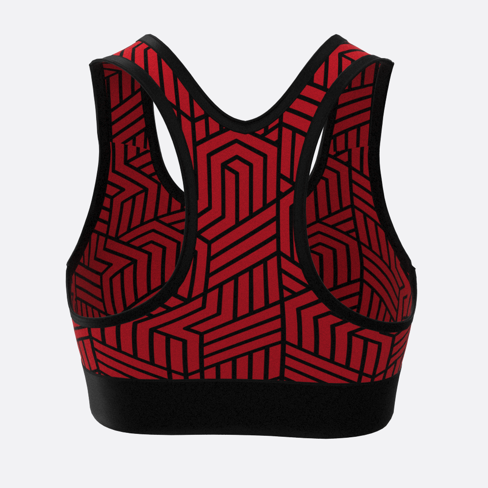 Gatsby XP Logo Sports Bra in Red Xtreme Pro Apparel