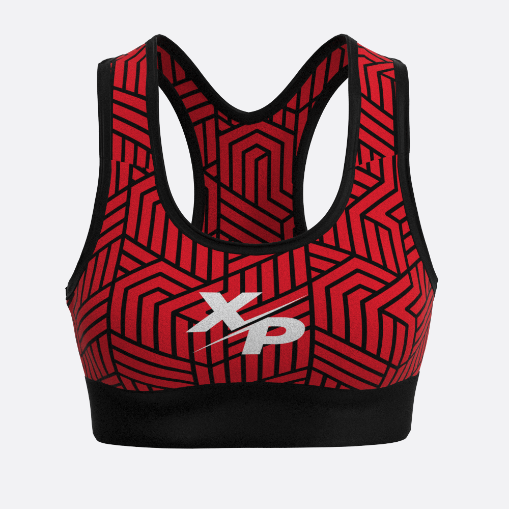 Gatsby XP Logo Sports Bra in Red Xtreme Pro Apparel