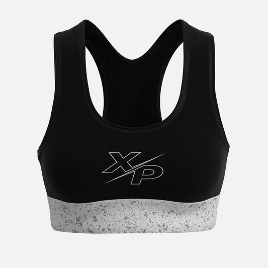 Speckle XP Logo Sports Bra in Black Xtreme Pro Apparel