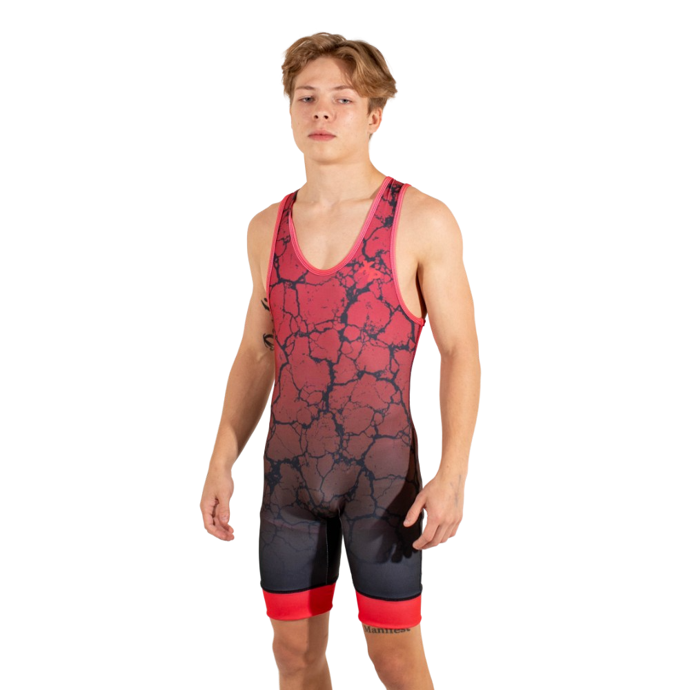 Approved Freestyle & Greco Cracked Earth Fully Sublimated Wrestling Singlet